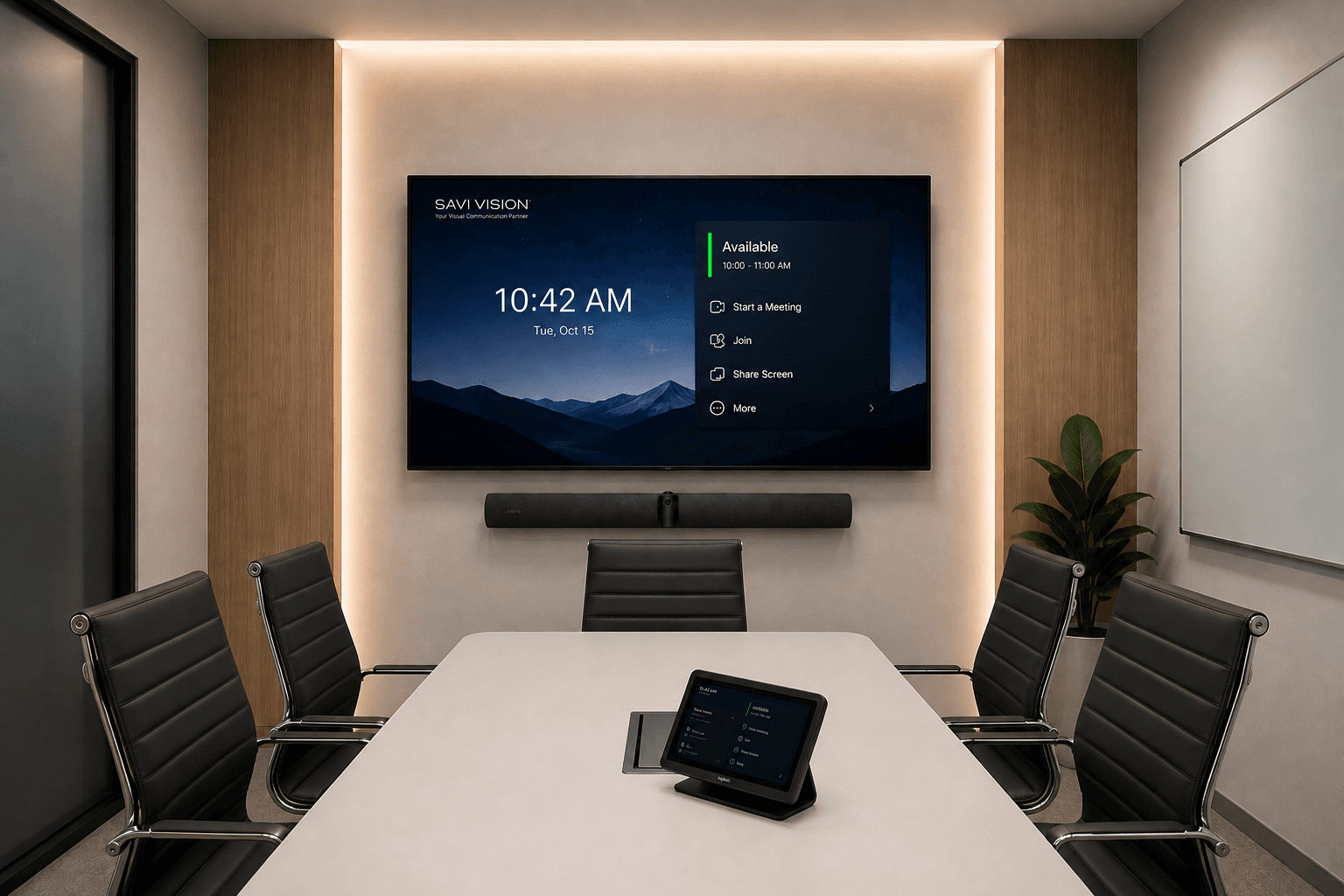 Huddle room AV setup for small-team video calls
