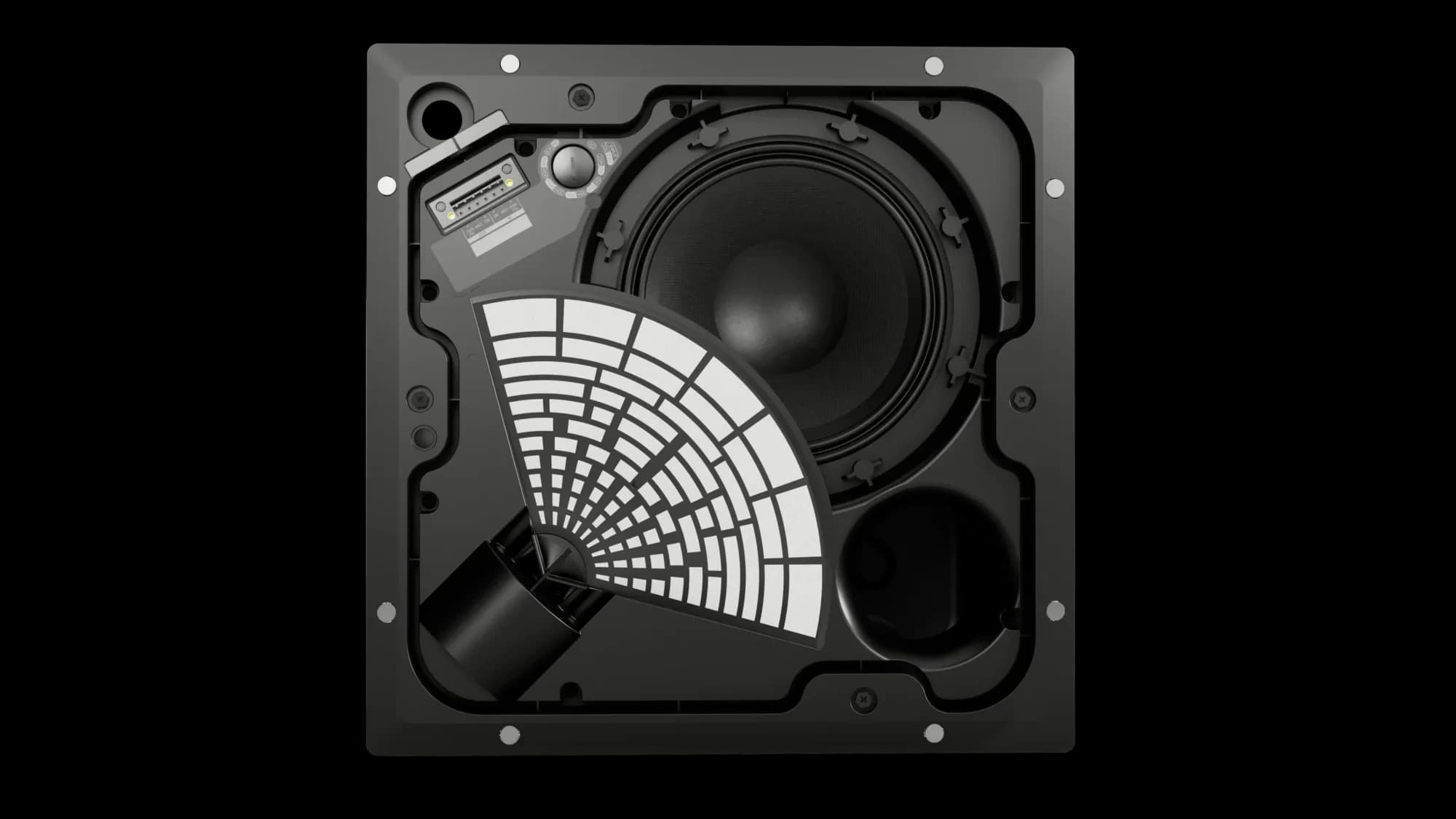 Bose EdgeMax EM90, front view with grille removed