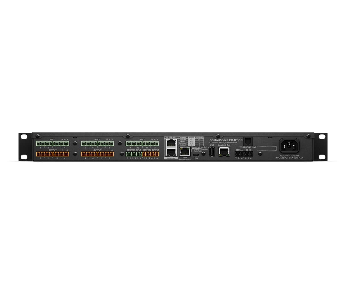 Bose ControlSpace EX-1280C, rear panel view showing ports
