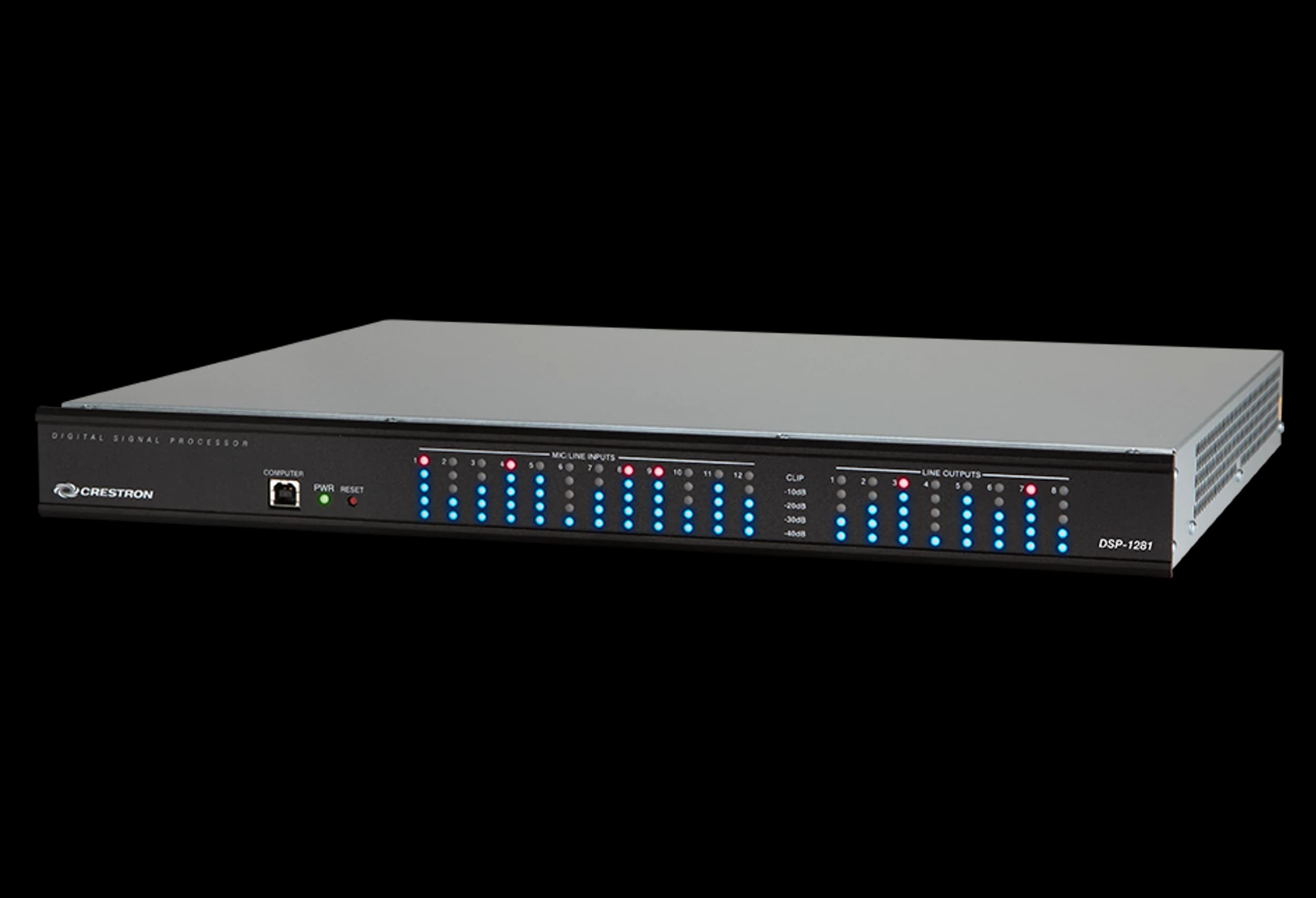 Crestron DSP-1281 Avia 12x8 digital signal processor, front view