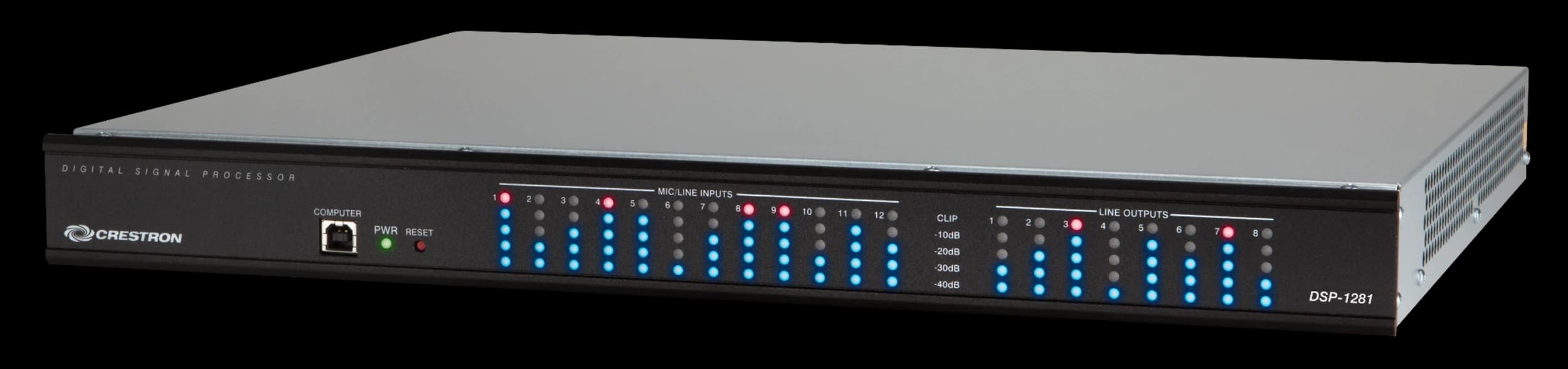 Crestron DSP-1281 Avia 12x8 digital signal processor, rear view