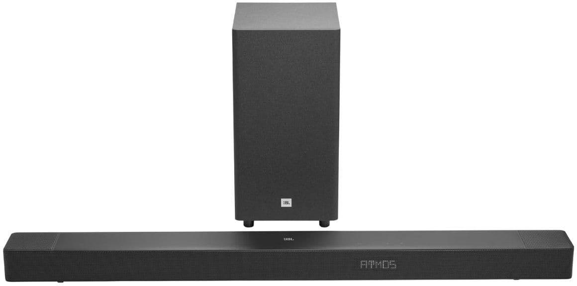 JBL Cinema SB595 soundbar front view with Atmos branding