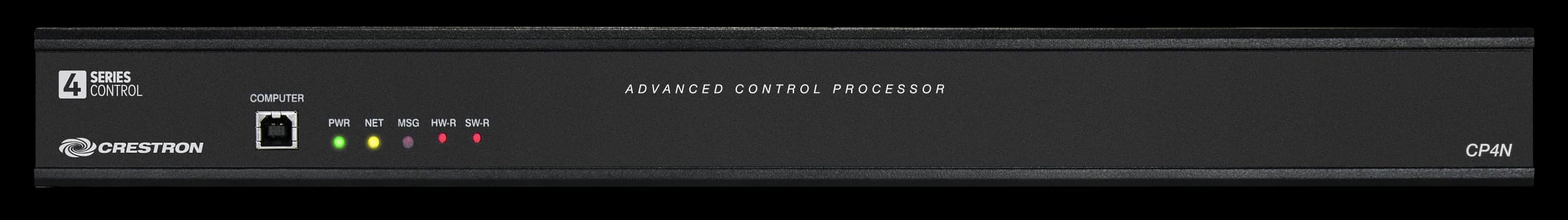 Crestron CP4N 4-Series control processor, front-left view