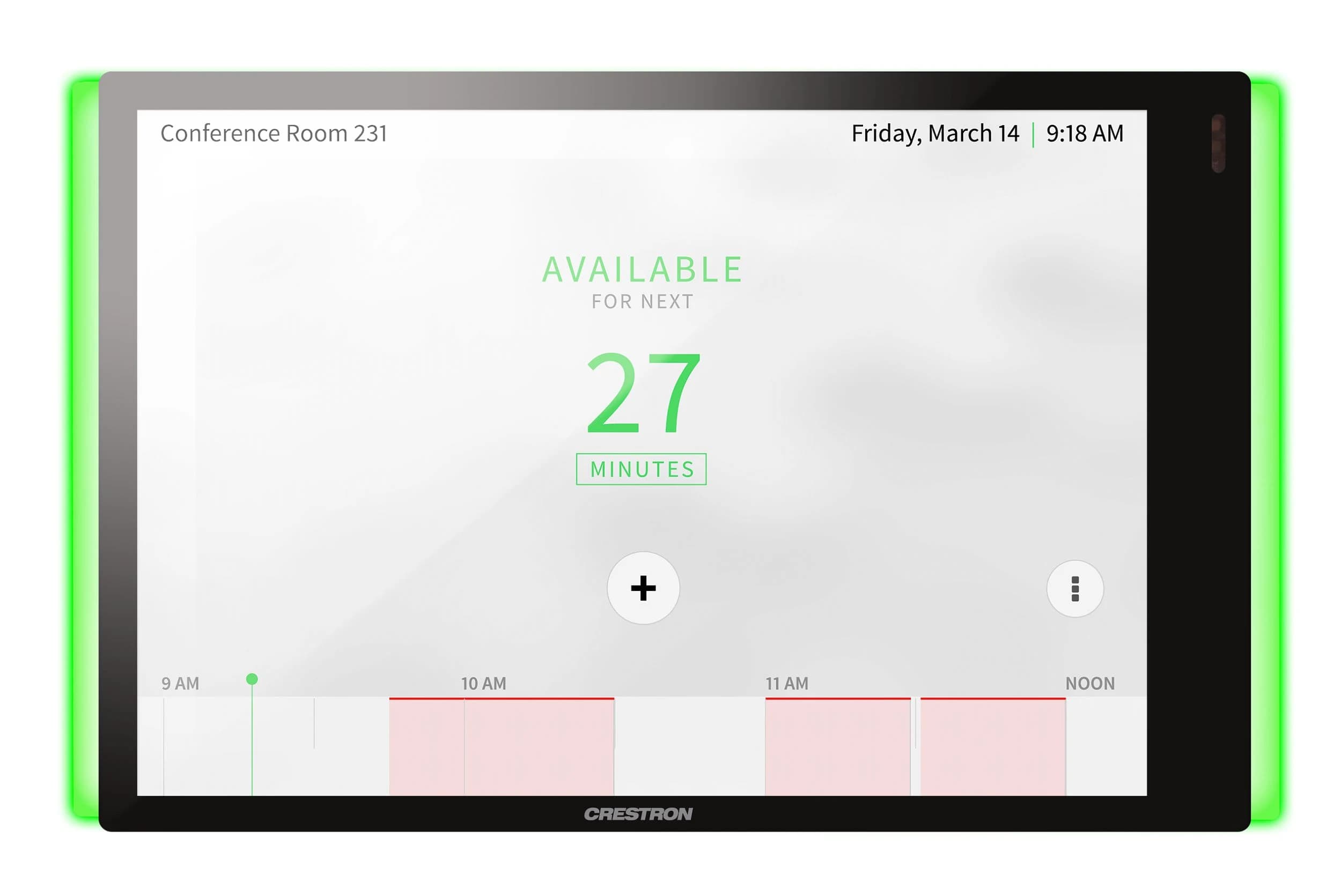 Crestron TSS-770-B-S-LB room scheduling touch screen kit with light bar