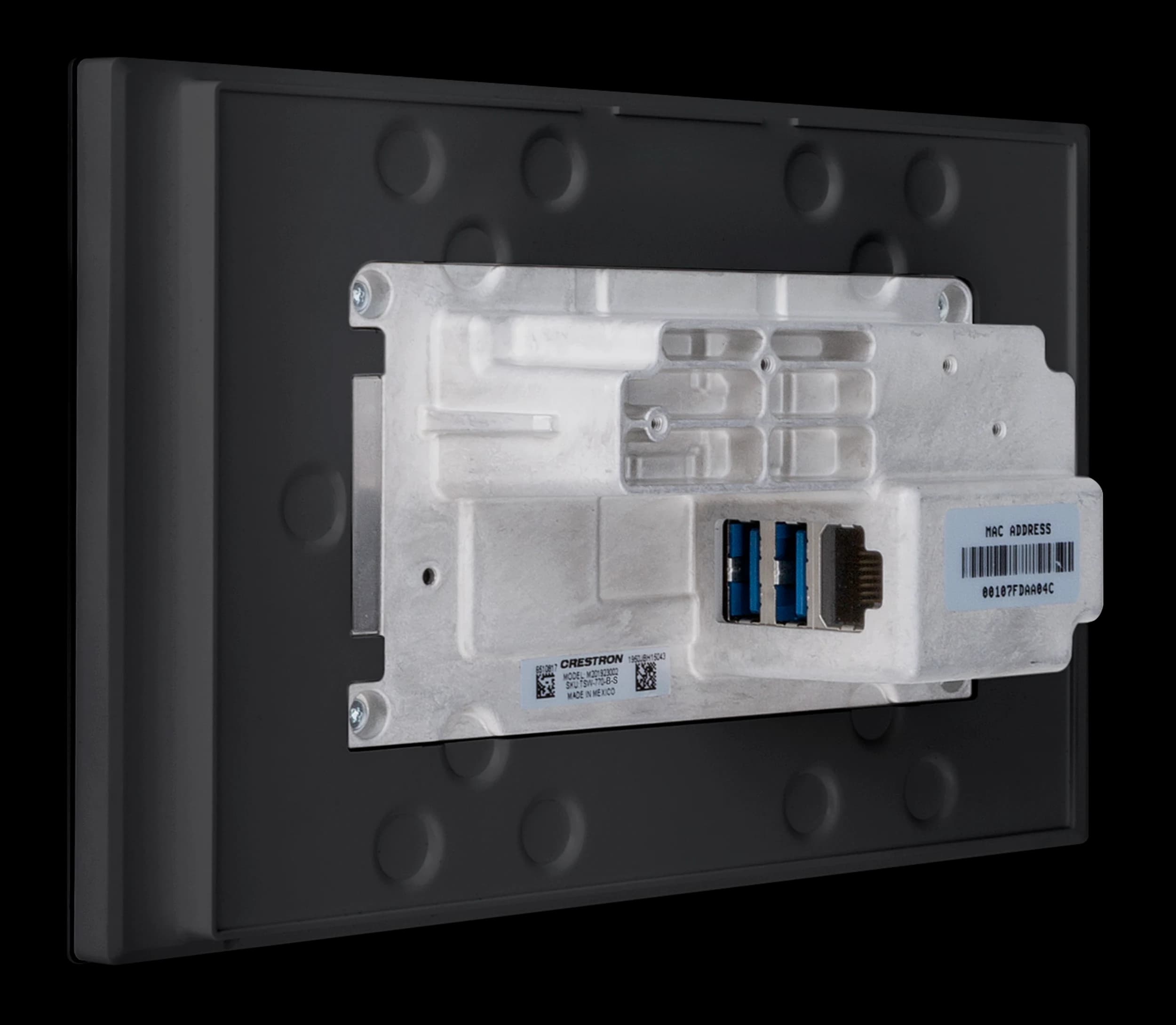 Crestron TSS-770-B-S-LB kit — included TSS-770-B-S panel, rear-left view