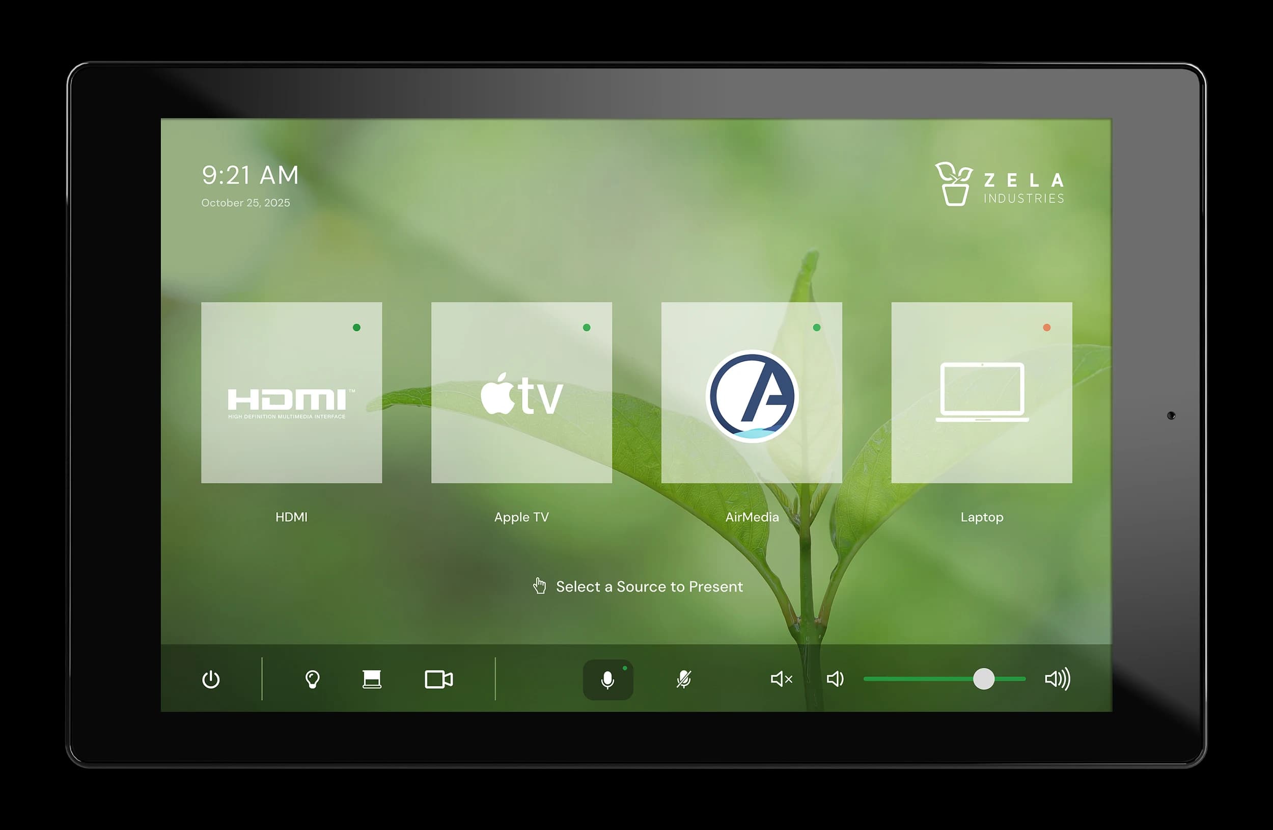 Crestron TST-1080 10.1 in. wireless touch screen, front view