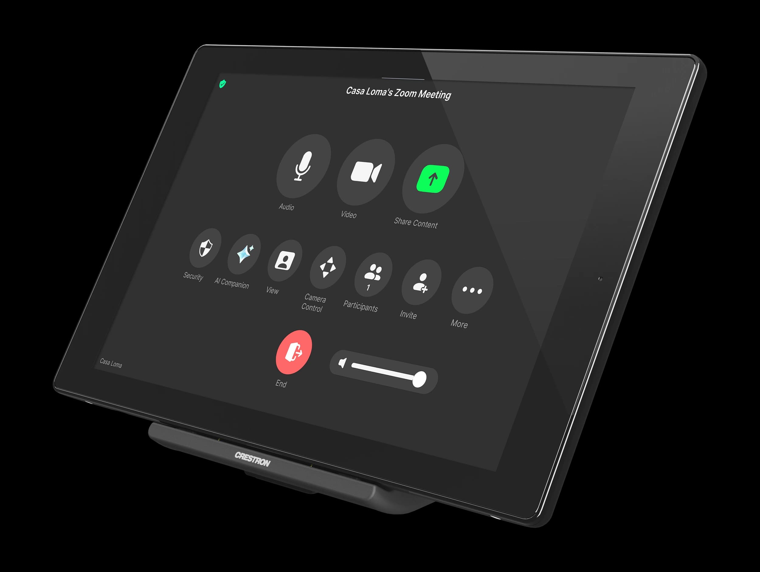 Crestron TST-1080 wireless touch screen, rear view