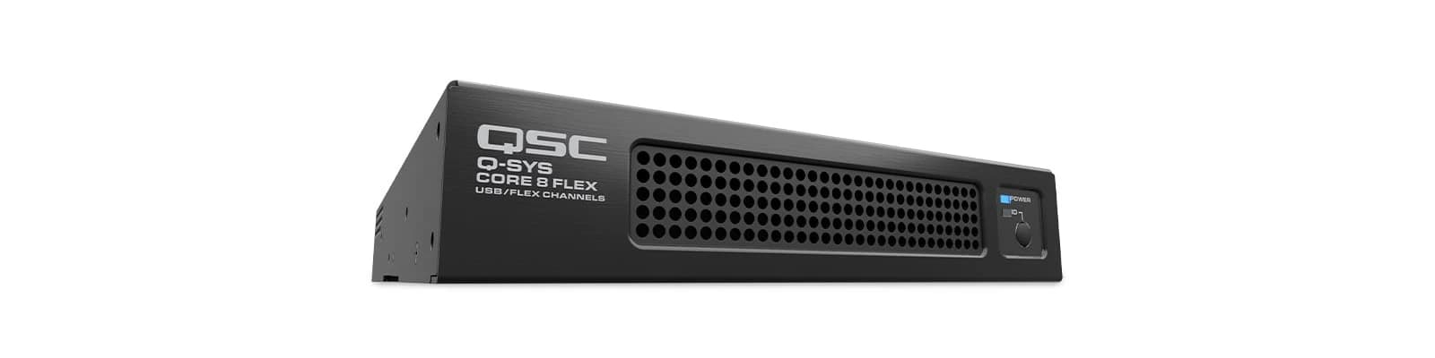 QSC Q-SYS Core 8 Flex processor, front view