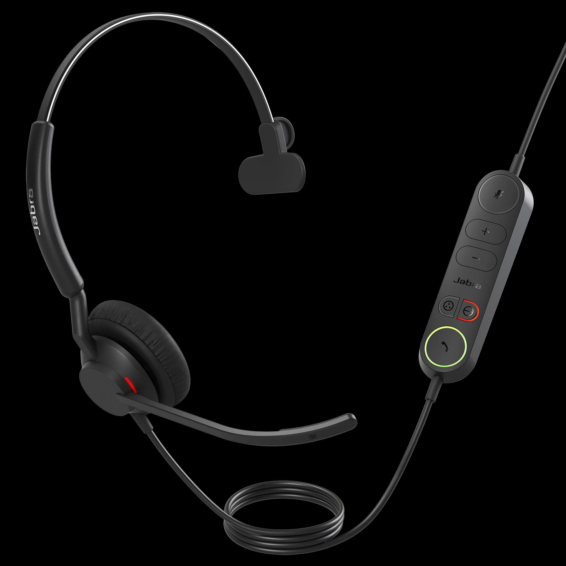 Jabra Engage 40 Mono headset with inline control unit, busylight and call-control buttons