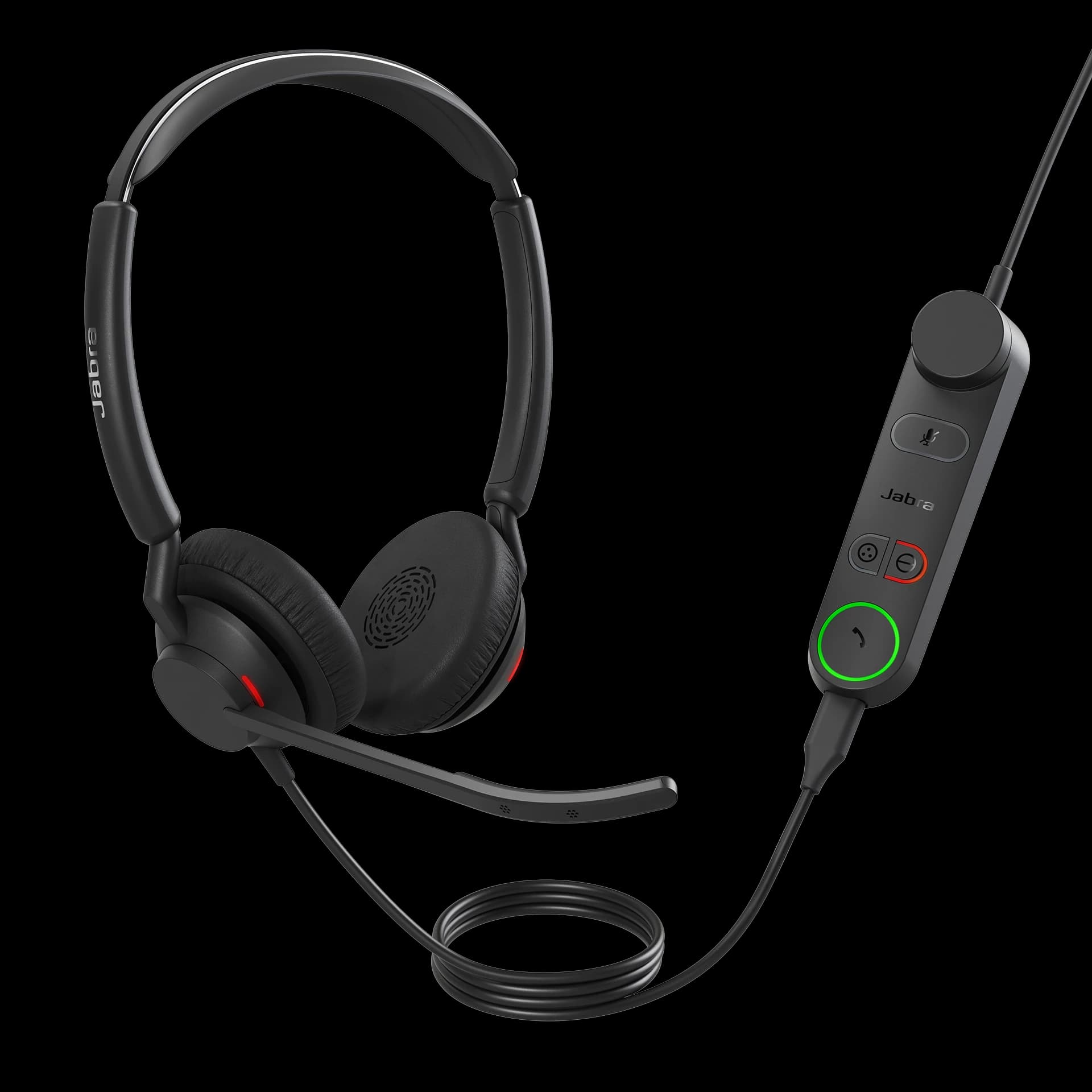 Jabra Engage 50 II headset with Engage 50 II Link control unit, busylight and call-control buttons