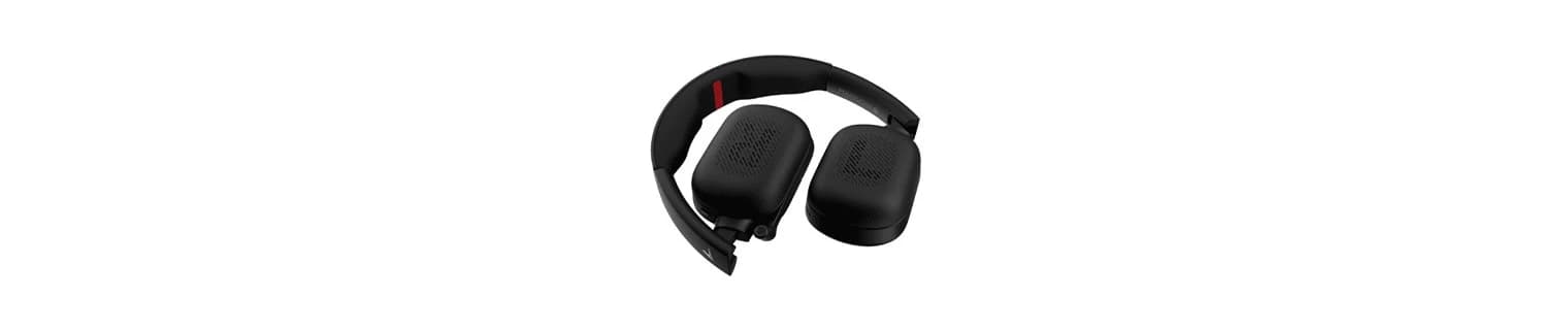 HP Poly Focus 620/625 headset, top-down studio view