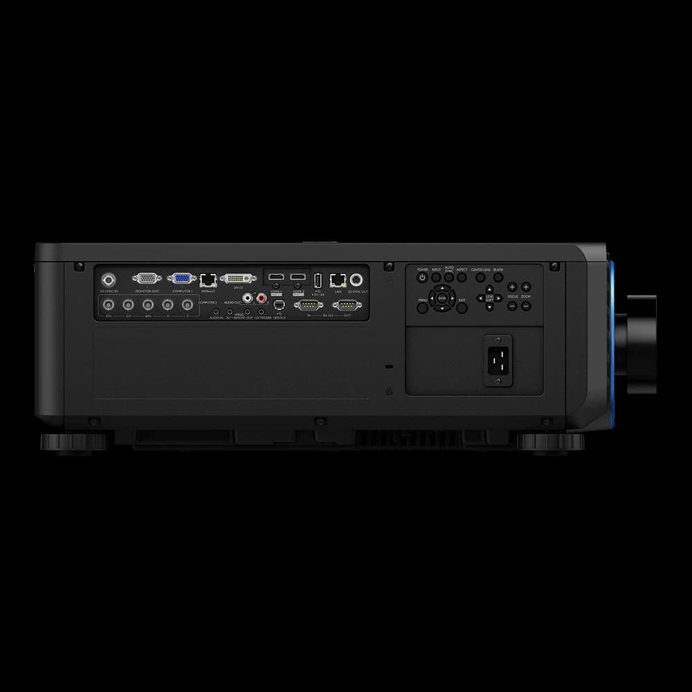 BenQ LU9800 large-venue laser projector, rear connector panel