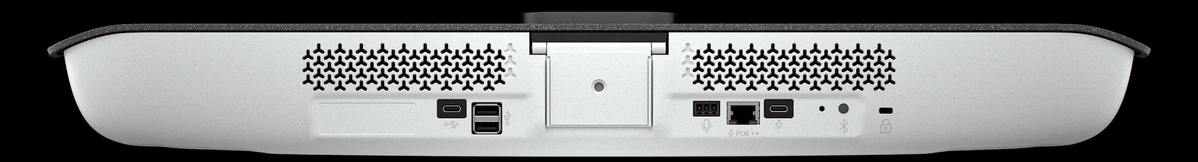 HP Poly Studio V12 USB video bar, rear connector panel