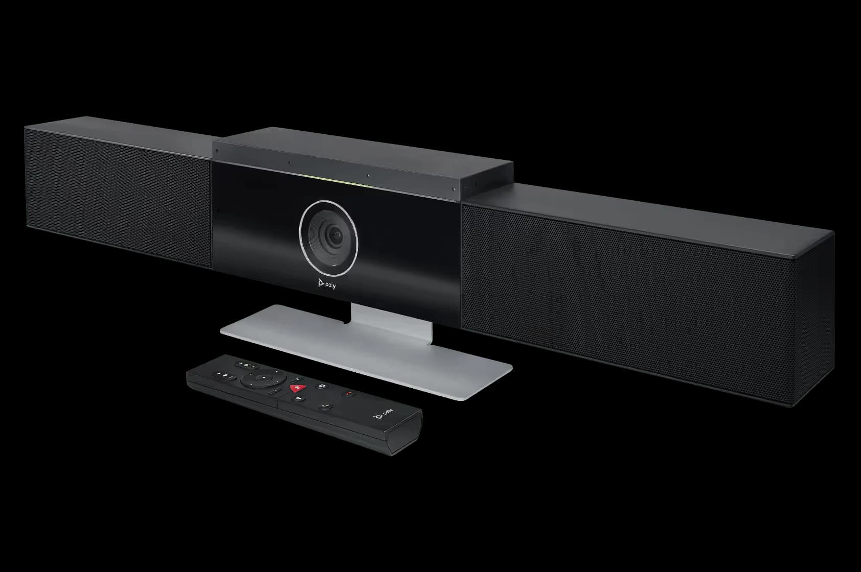 Poly Studio USB Video Bar with table stand and remote control
