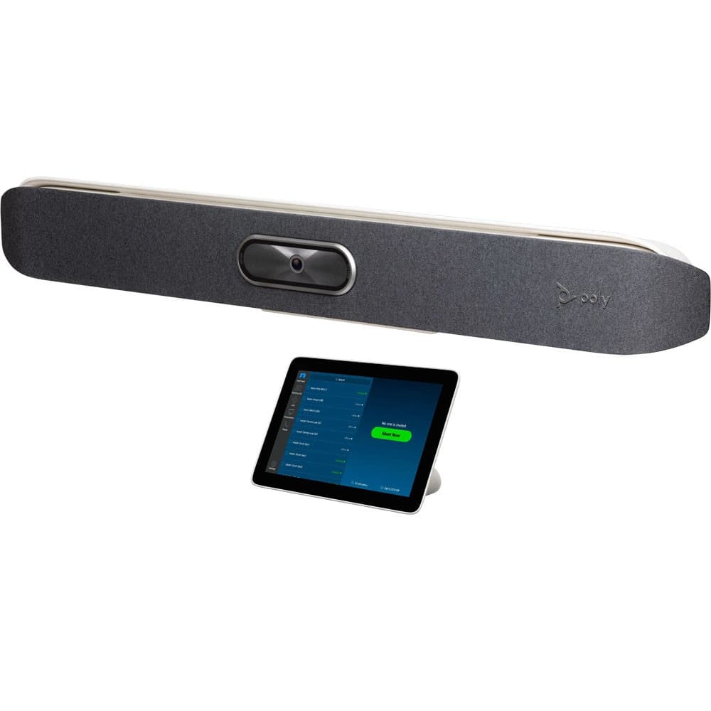 Poly Studio X50 video bar bundled with a Poly TC8 touch controller