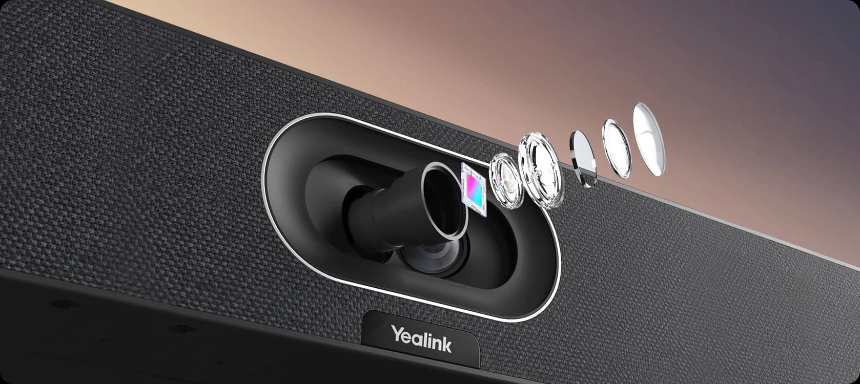 Yealink A40 all-in-one video collaboration bar, camera lens detail