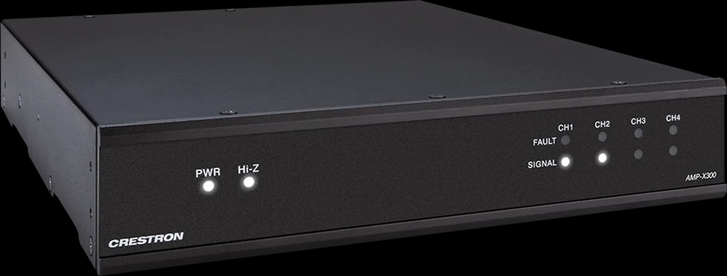 Crestron AMP-X300 4-channel X-Series amplifier, angled view