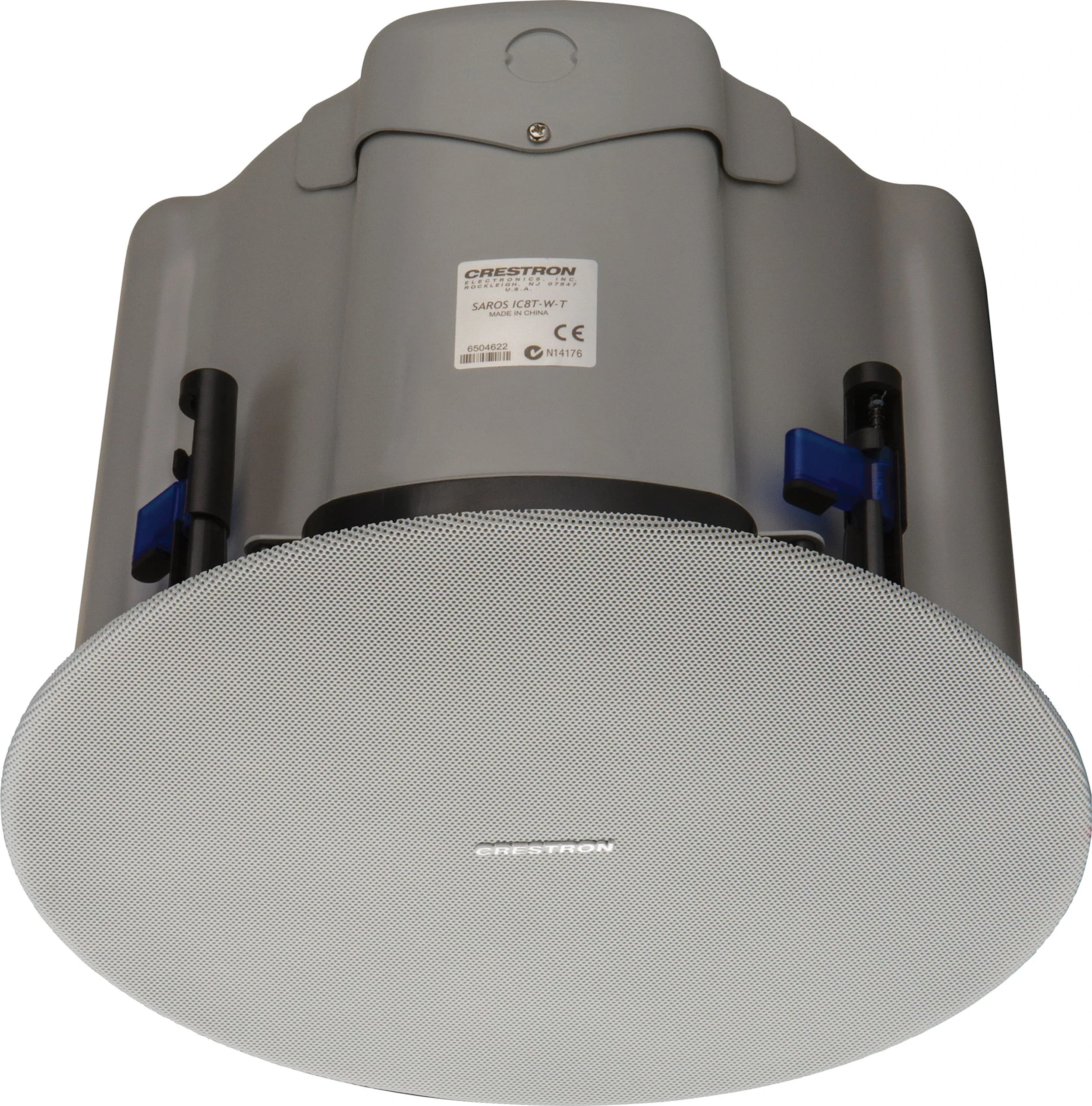 Crestron Saros IC8T, rear view showing mounting and label