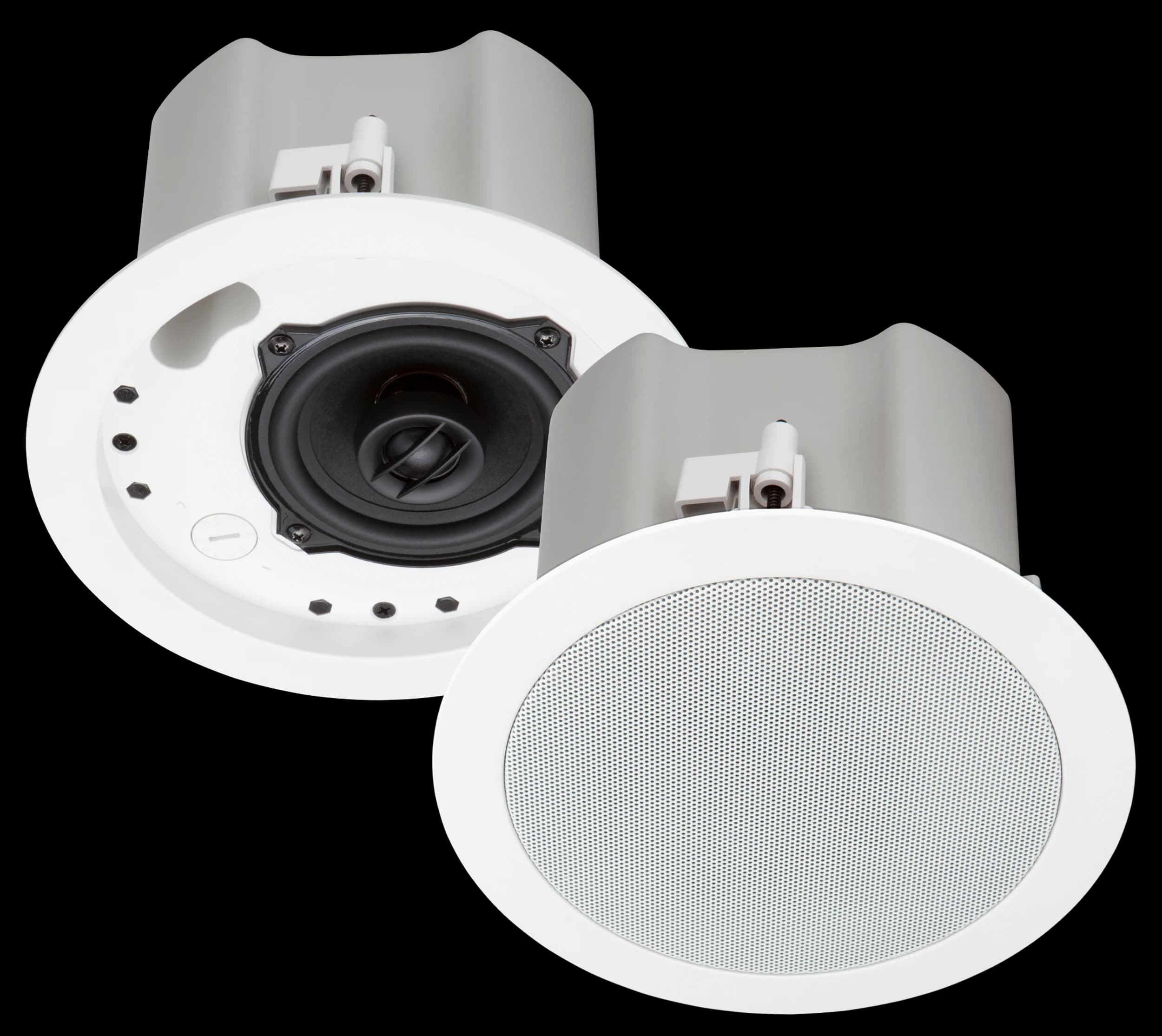 Crestron Saros Integrator ICI4T in-ceiling speaker, angled view