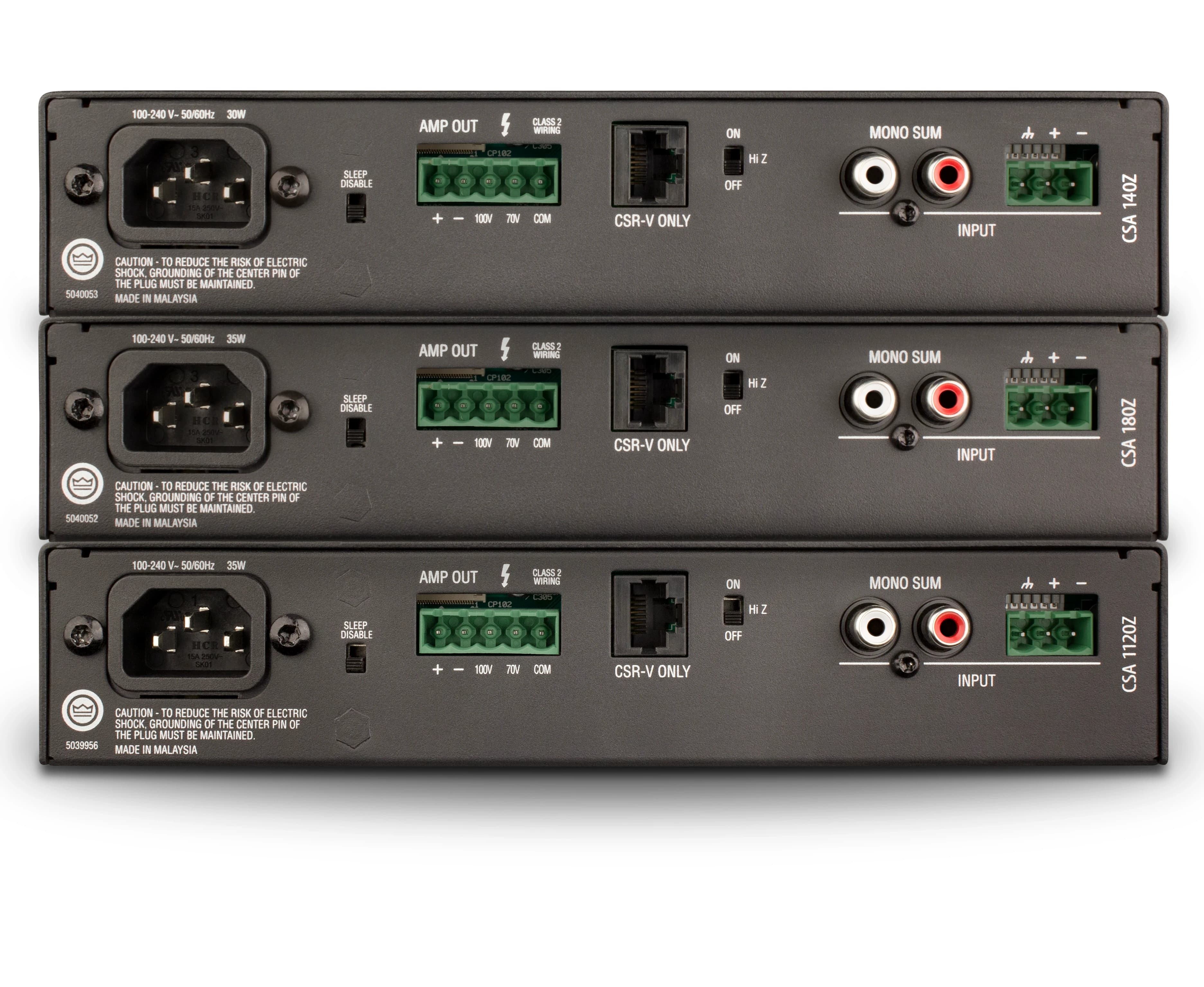 JBL CSA 180Z, rear panel view showing ports