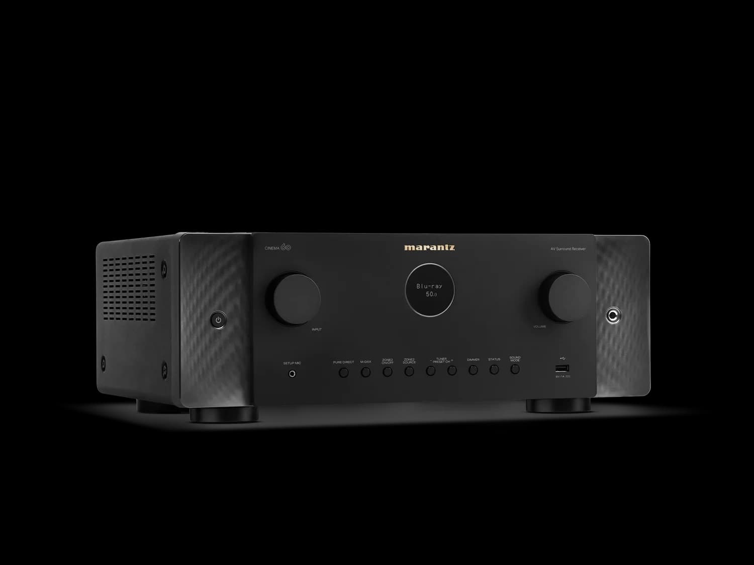 Marantz CINEMA 60 AV receiver, angled studio view