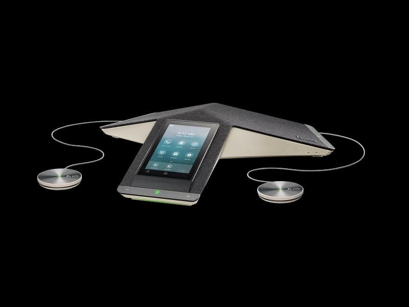 Poly Trio C60 conference phone with two expansion microphones