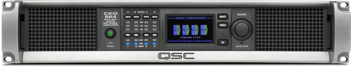QSC CX-Q 8K4 network amplifier, front panel