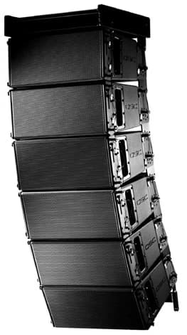 Six QSC WL3082 line-array modules flown from an AF3082-S array frame