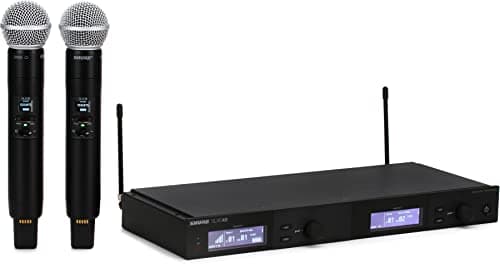 Shure SLXD24D/SM58 dual wireless handheld system with SLXD4D receiver and two SLXD2/SM58 handhelds