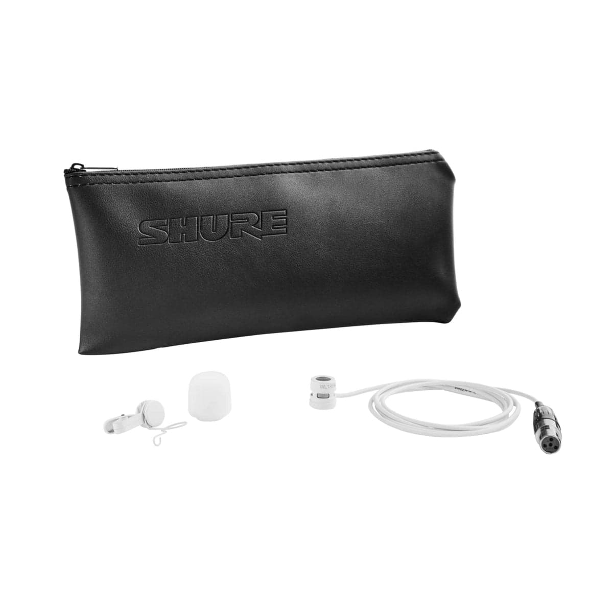 Shure WL185 lavalier microphone with pouch, windscreens and clip