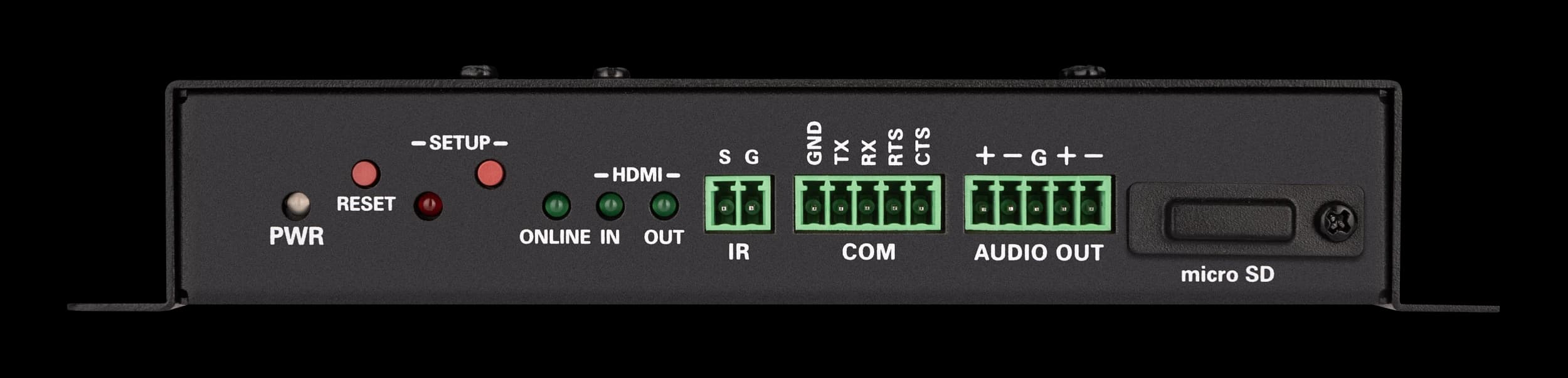 Crestron AirMedia Receiver AM-3200, front view showing controls and ports