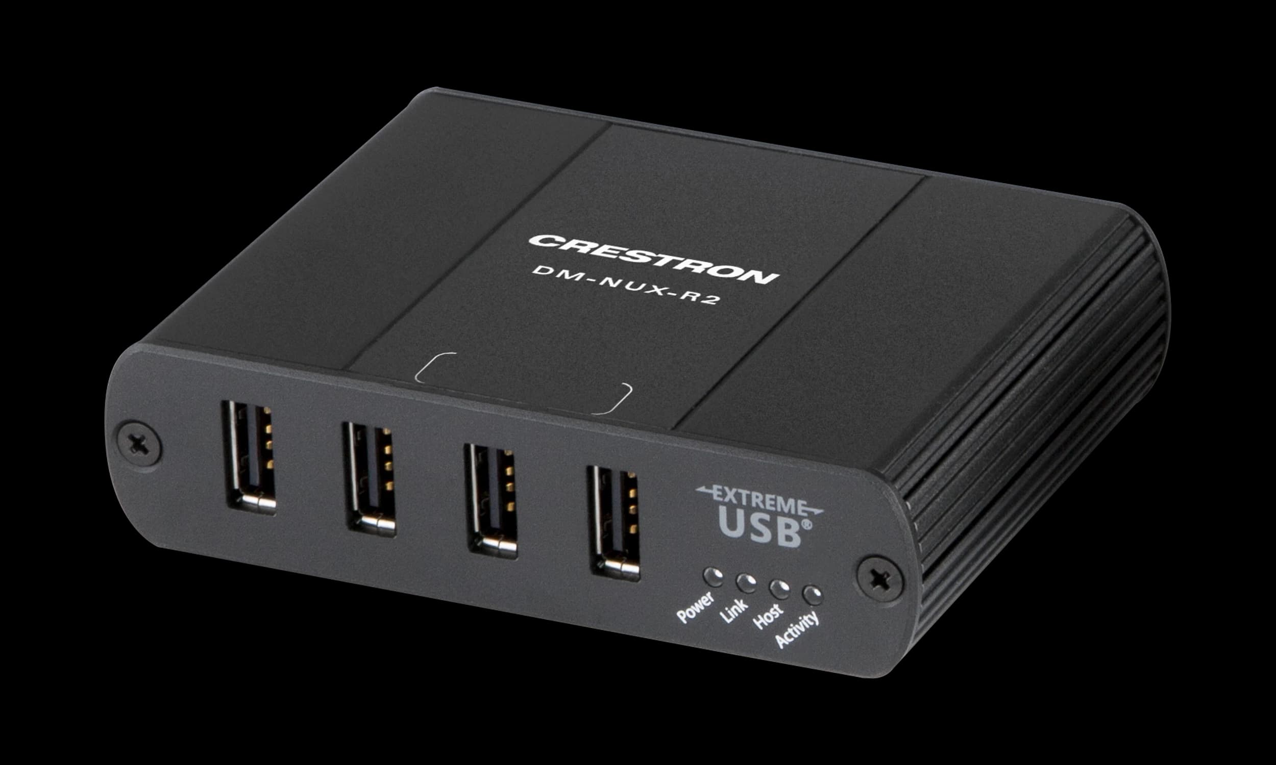 Crestron DM-NUX-R2 USB over network endpoint, front-left view