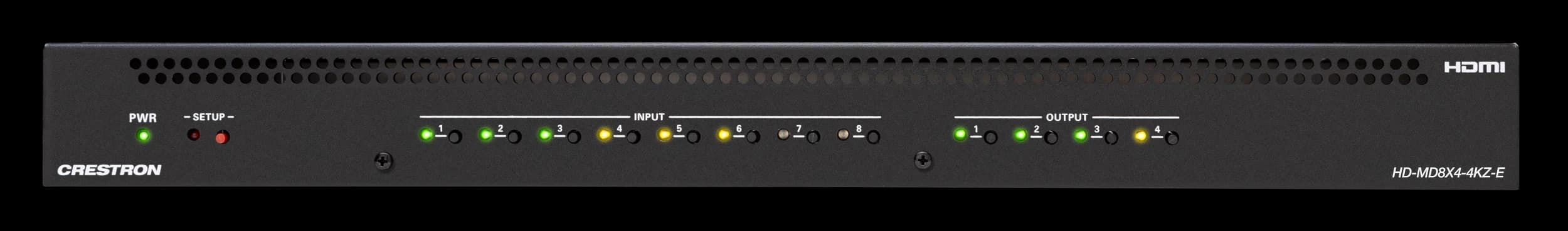 Crestron HD-MD8X4-4KZ-E 8x4 HDMI switcher, front view