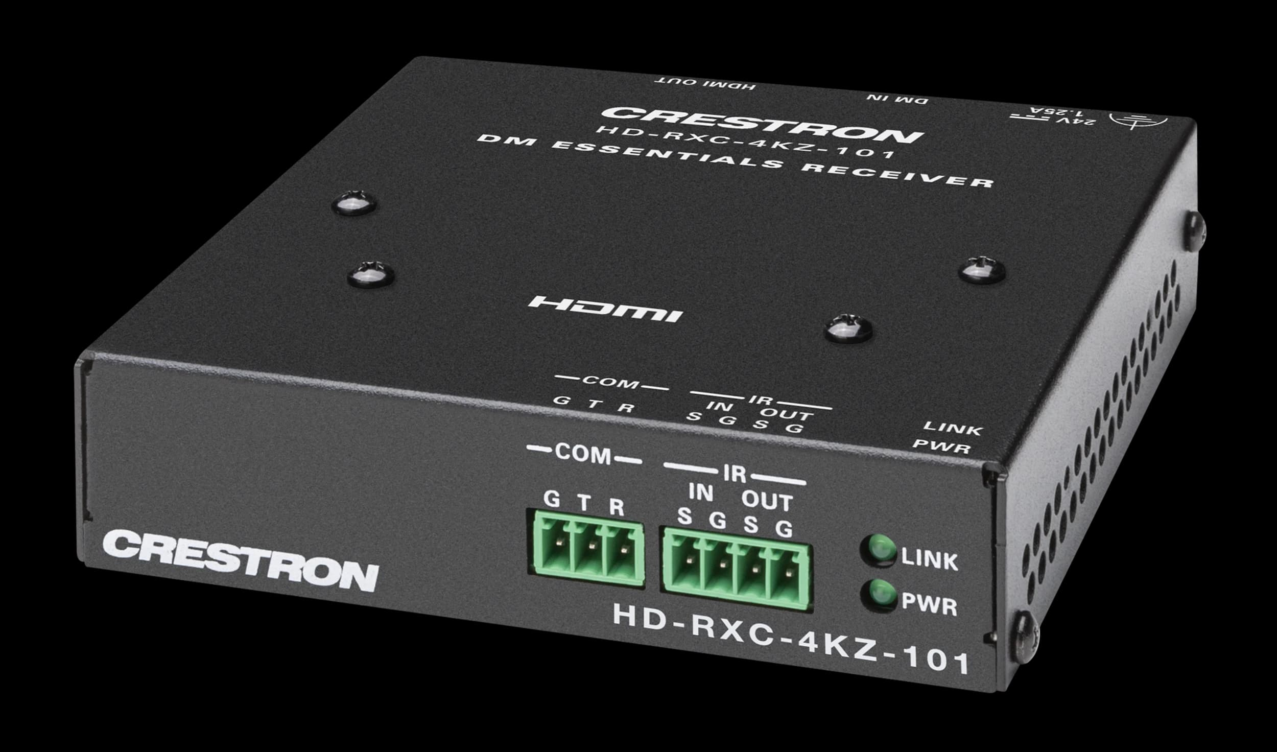 Crestron HD-RXC-4KZ-101 4K60 4:4:4 receiver, front-left angle