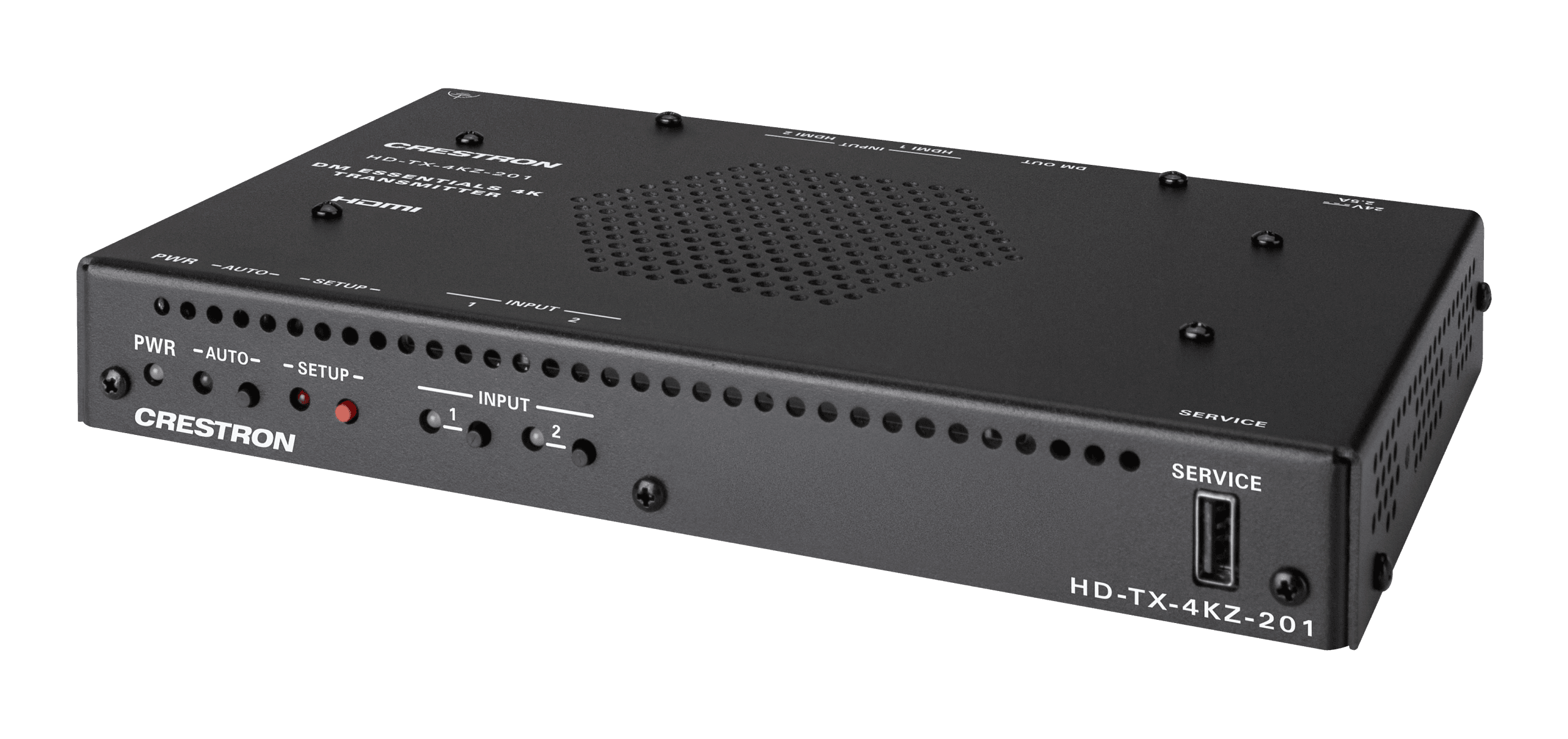 Crestron HD-TX-4KZ-201 transmitter, front-left view