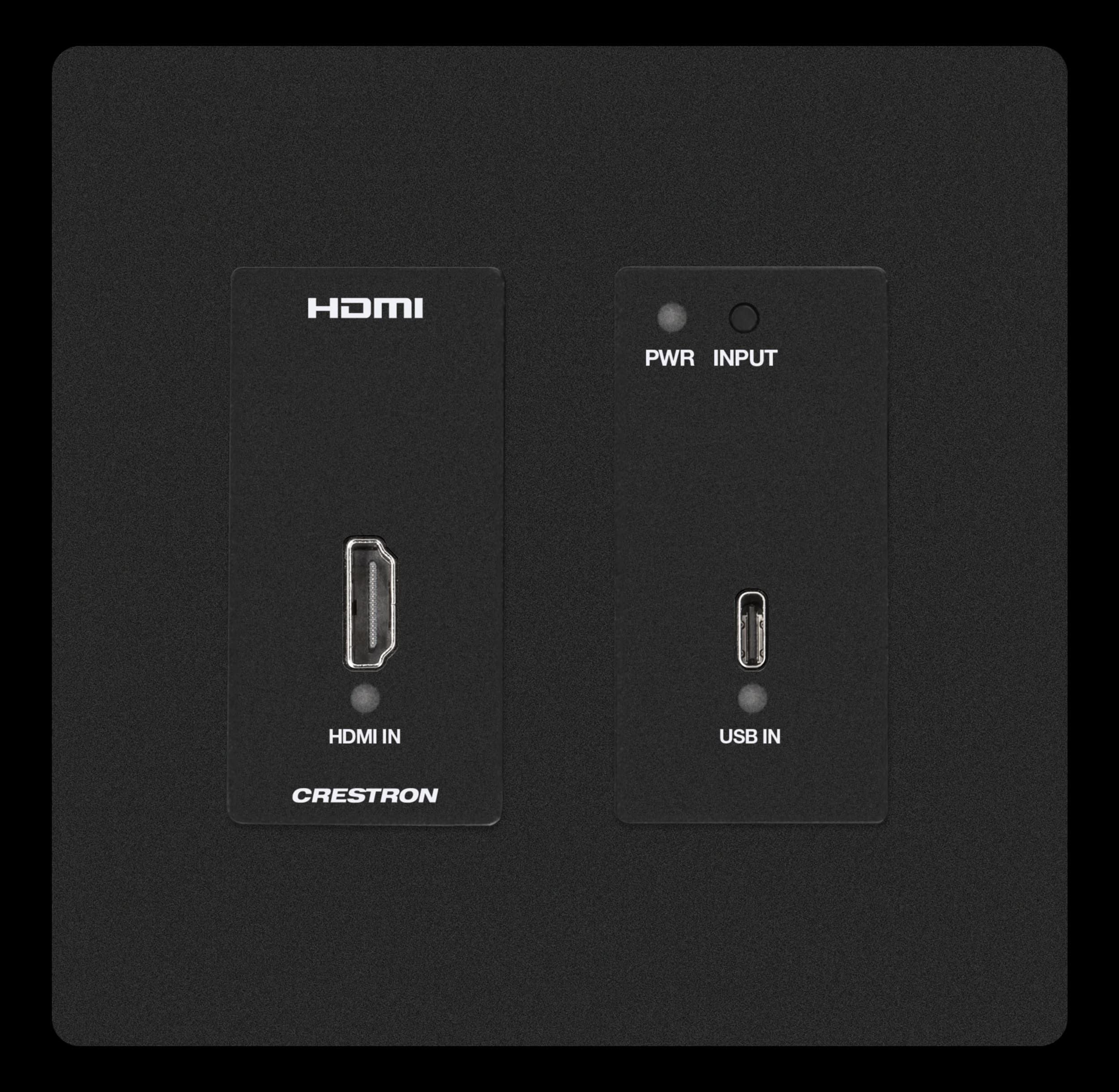 Crestron HD-TX-4KZ-211-2G-B wall-plate transmitter, front view