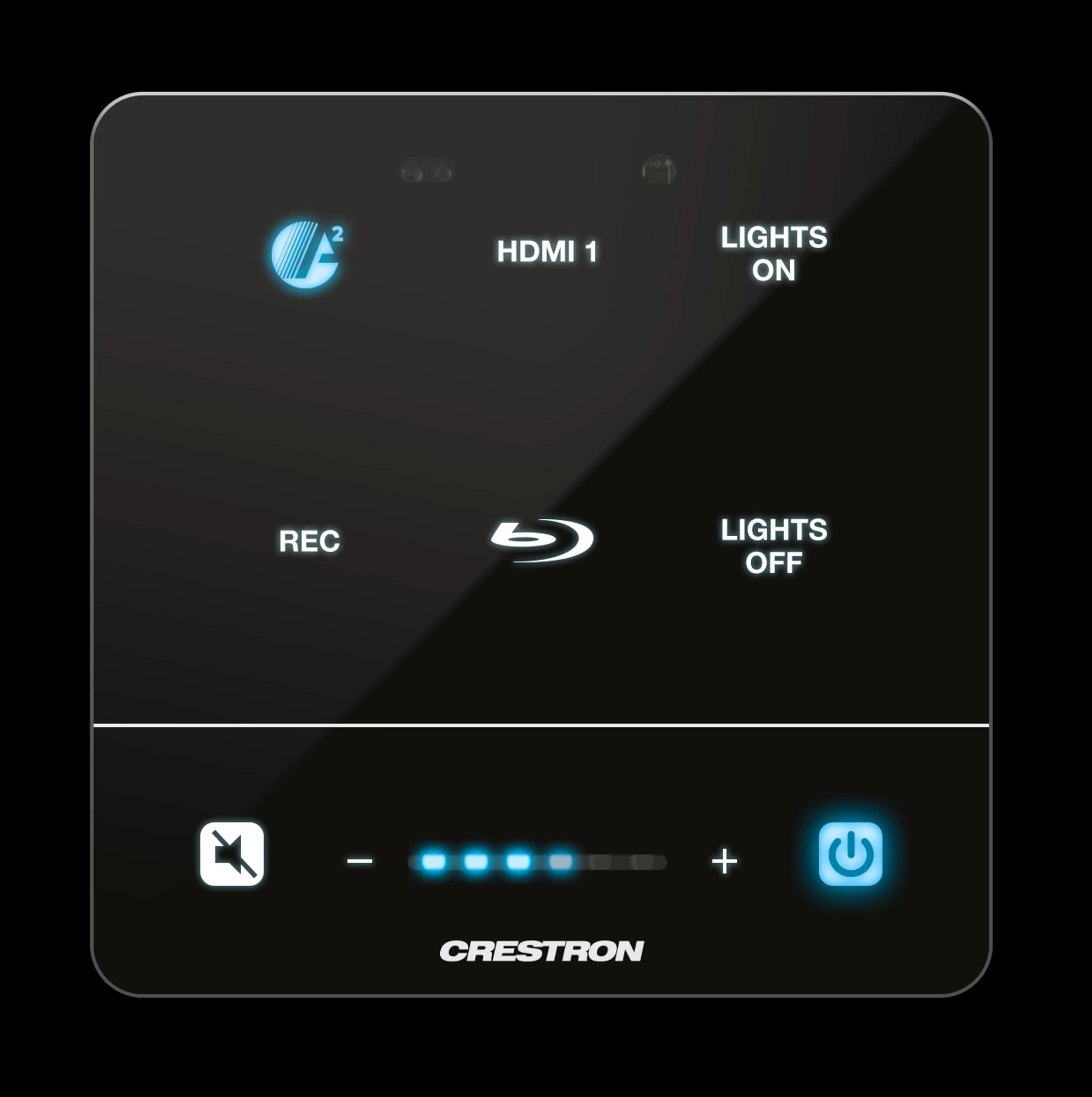 Crestron MPC3-201-B 3-Series media presentation controller, front view