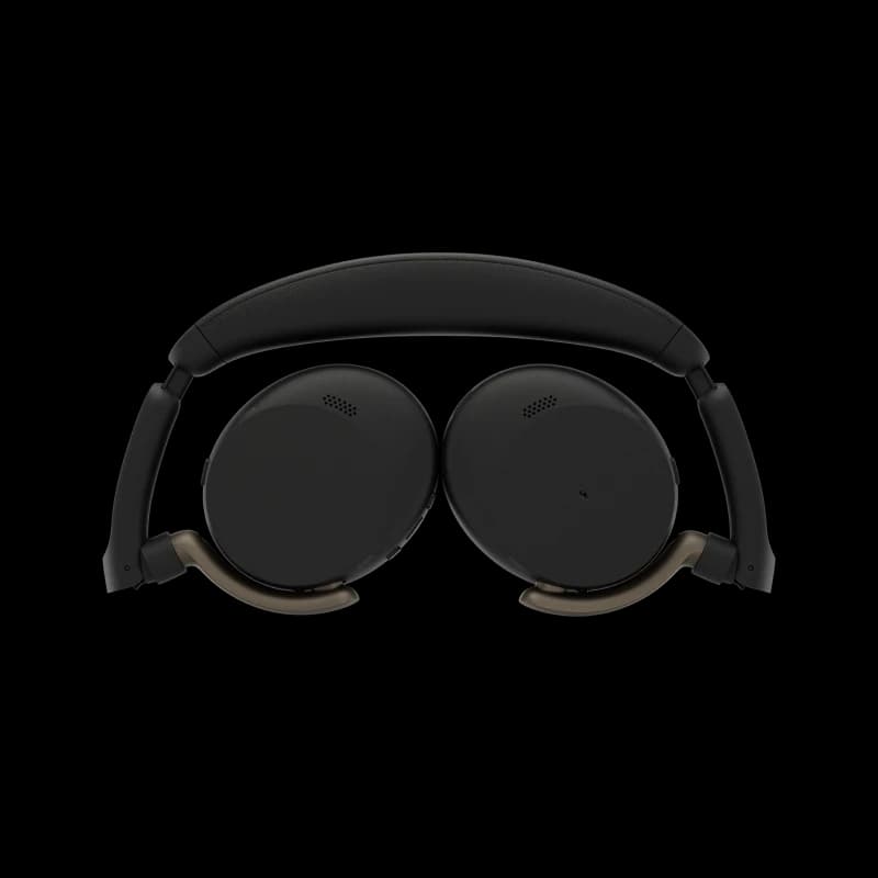 Jabra Evolve3 65 Flex Bluetooth wireless headset folded flat, studio view