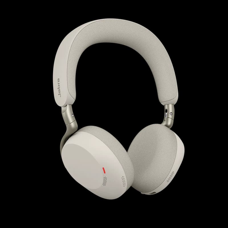 Jabra Evolve3 75 Bluetooth wireless headset, angled studio view