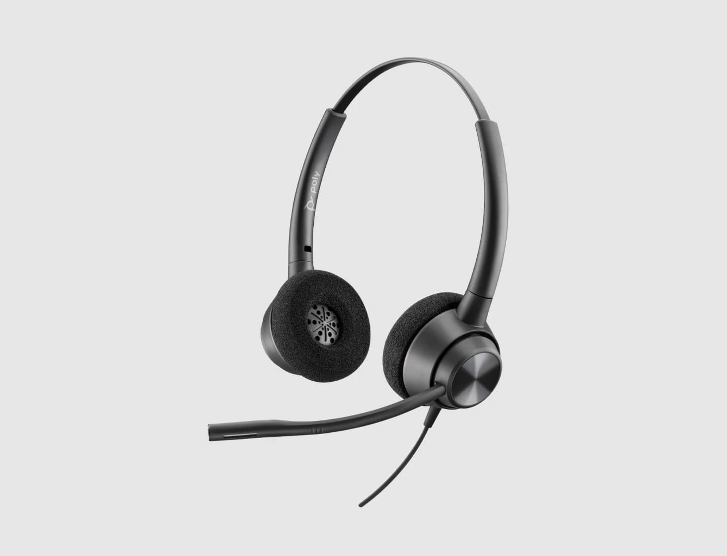 Poly EncorePro 320 stereo headset, alternate studio angle