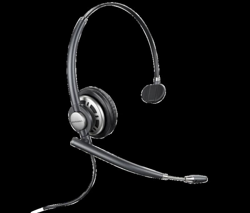 Poly EncorePro HW710 monoaural Quick Disconnect headset with carry case, studio view