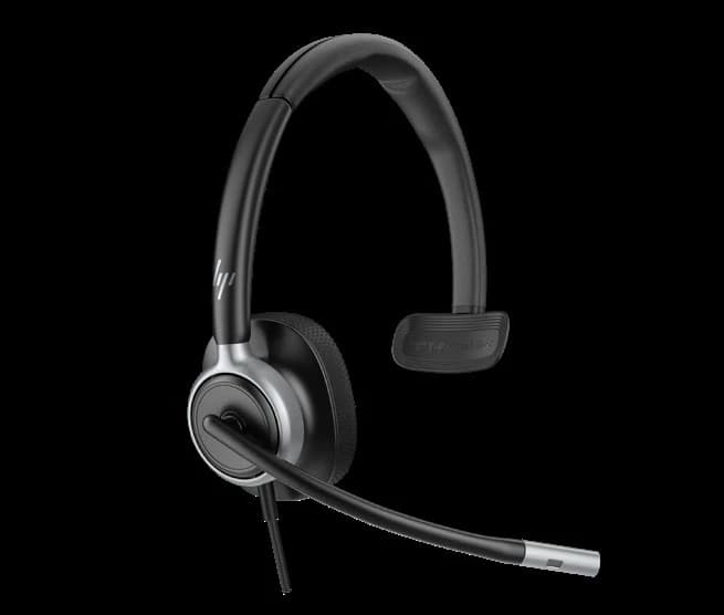 HP Poly Mission 610/615 monaural USB headset, studio view
