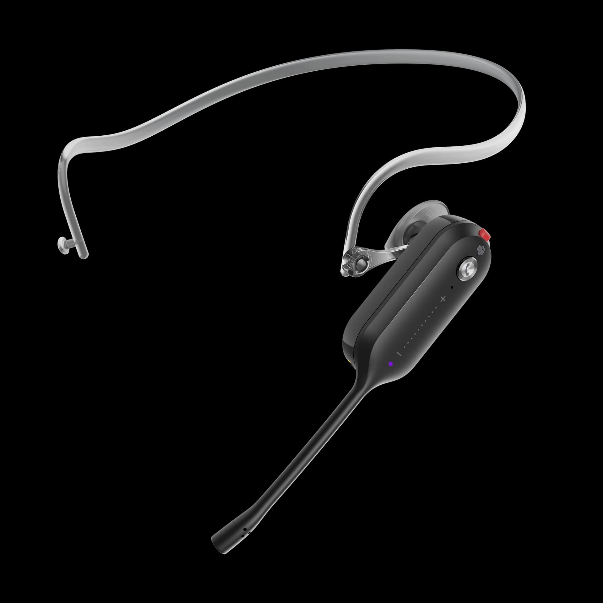 Yealink WH63 E2 headset in neckband wearing style, studio view