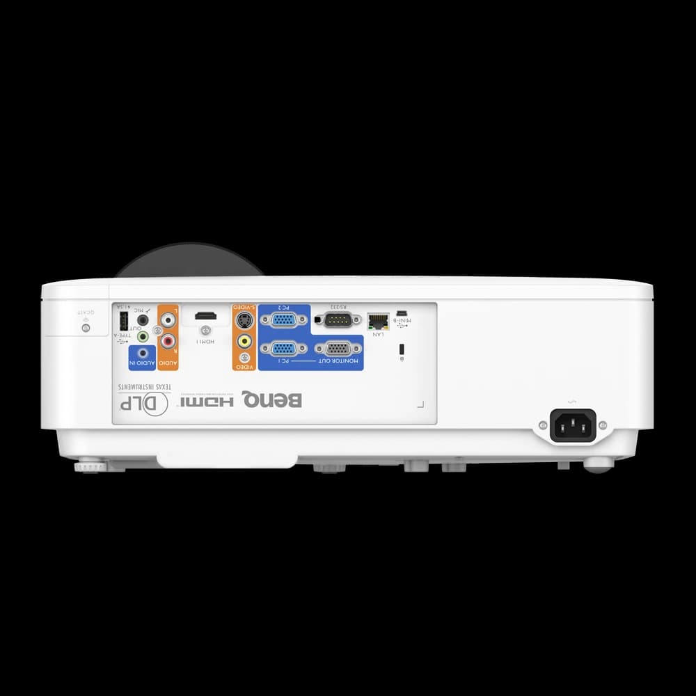 BenQ LH820ST short-throw laser projector, rear connector panel