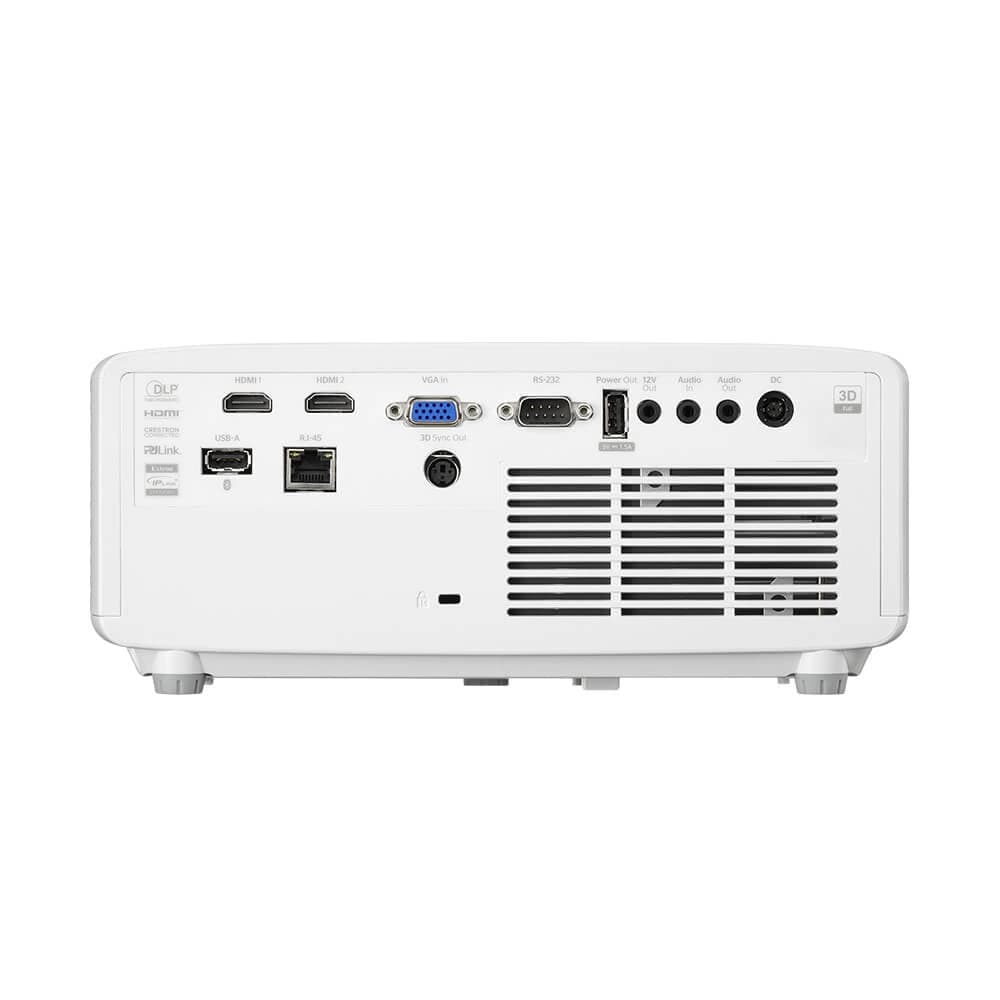Optoma ZW521 WXGA laser projector, rear connector panel