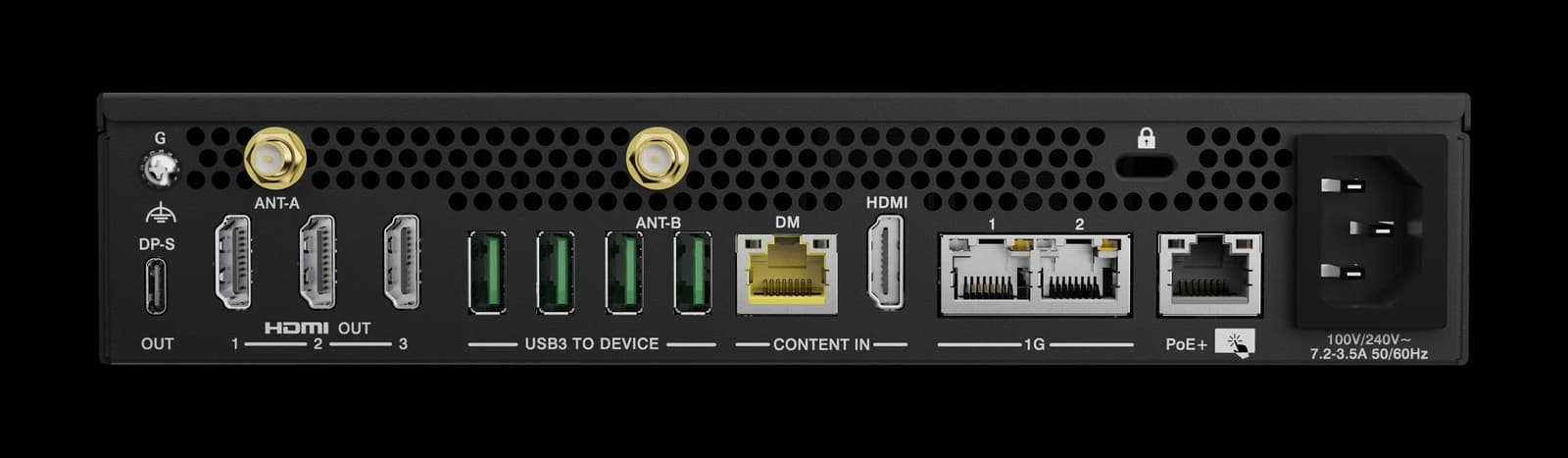 Crestron Collab Compute CCC-120, rear connector panel