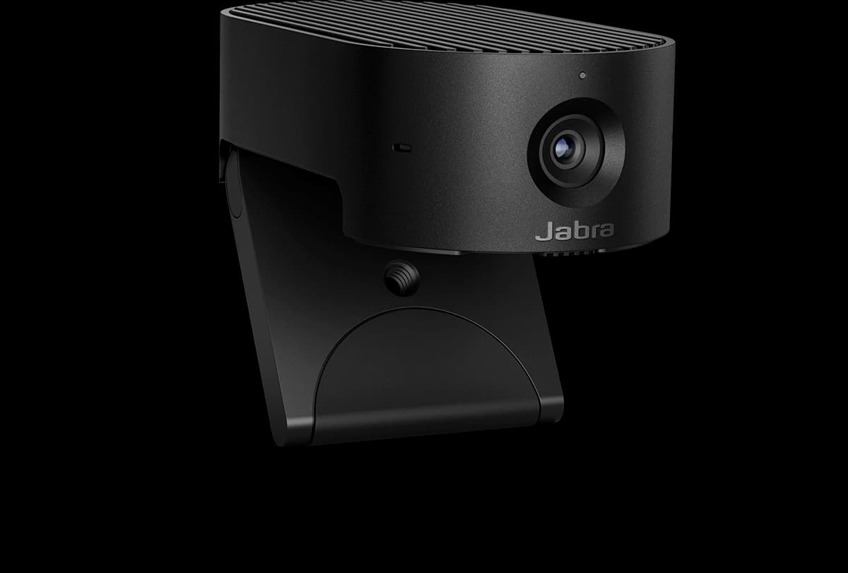 Jabra PanaCast 20 USB video camera, close-up angled view