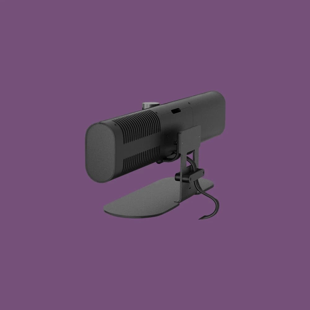 Jabra PanaCast 40 VBS video bar, underside detail view showing stand and cable