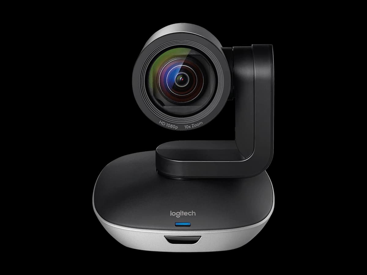 Logitech GROUP Conference Camera, close-up front view of PTZ camera