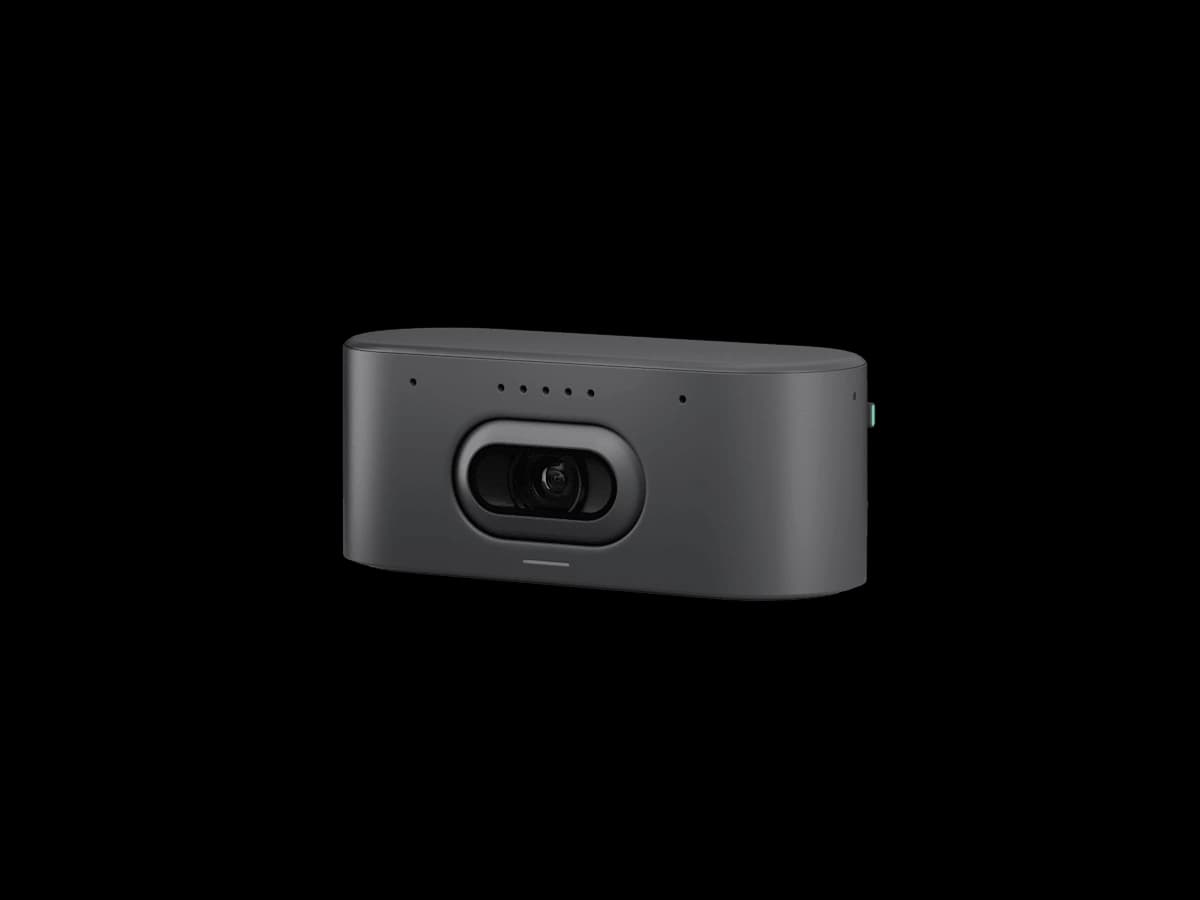Logitech Rally AI Camera, angled three-quarter view